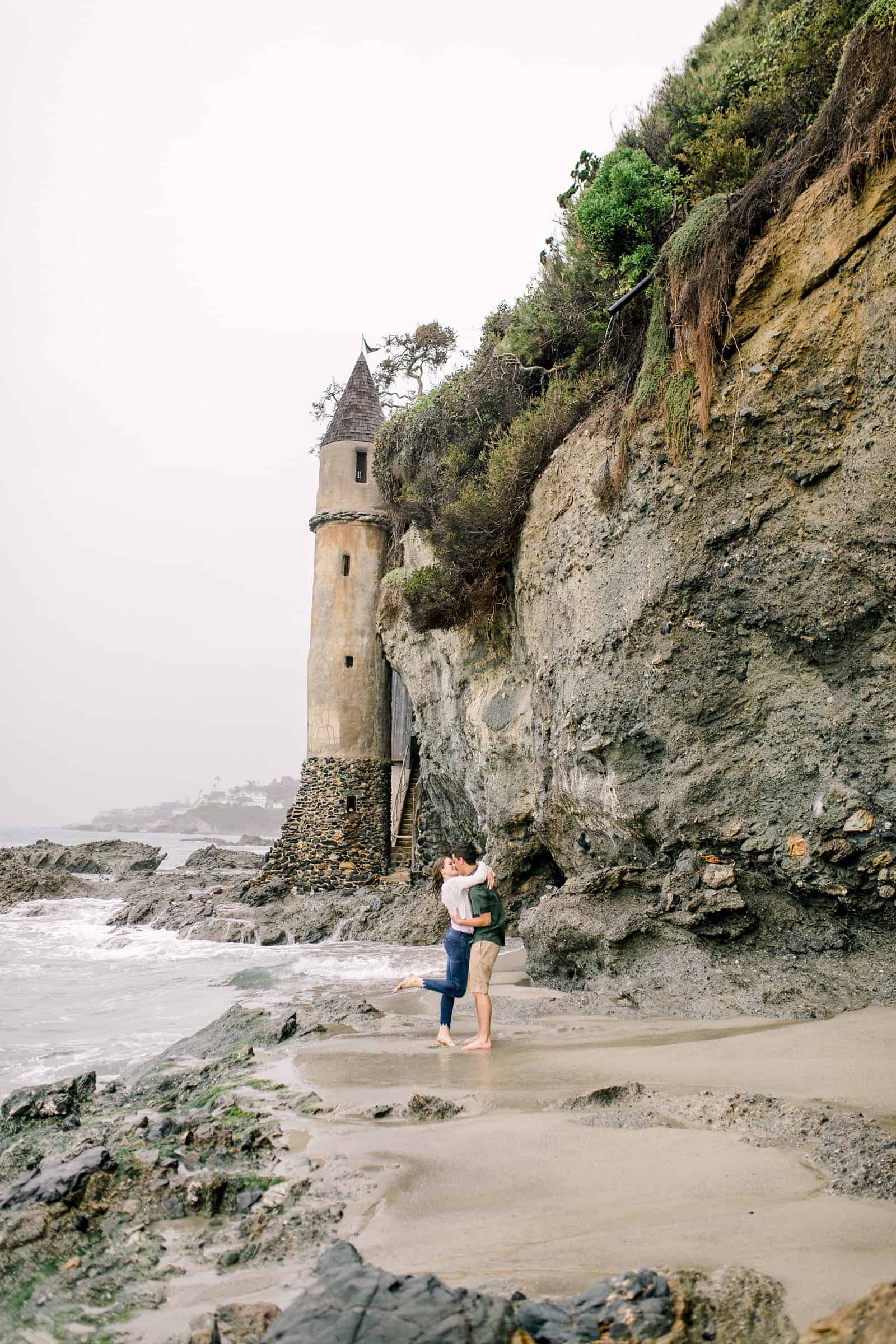 Laguna Beach engagement photos, Victoria Beach Pirate Tower engagement session, beach engagement pictures, destination wedding photographer, travel photographer