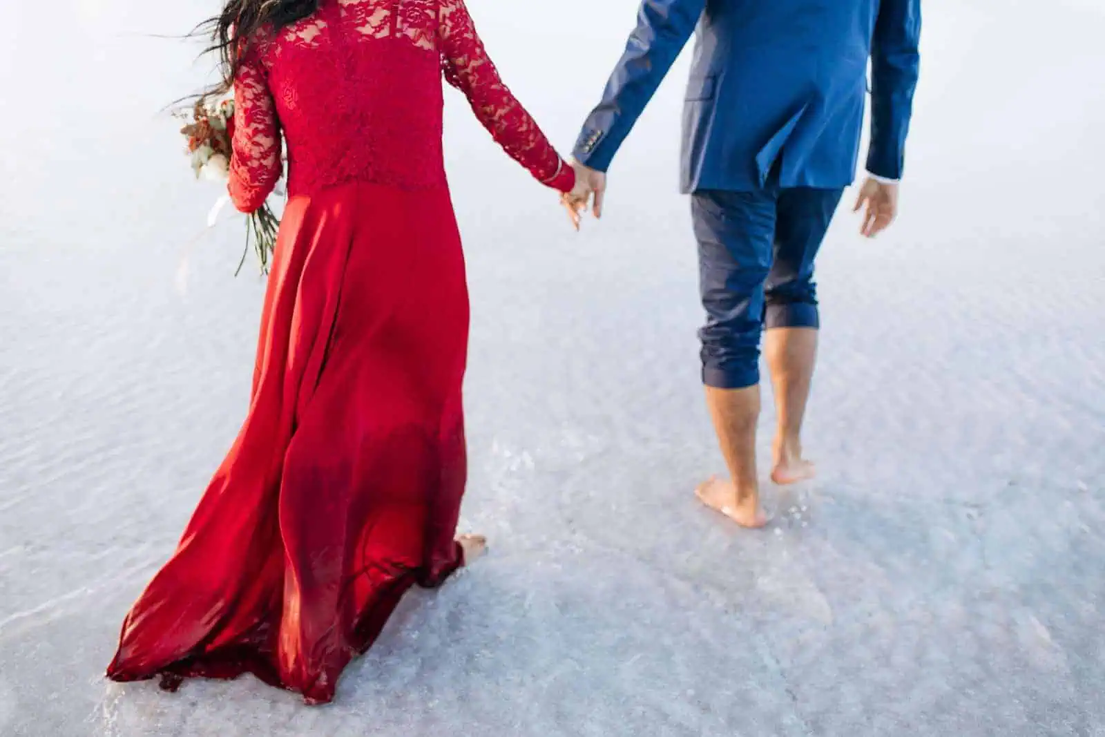 Bonneville Salt Flats Engagement Photos, Utah engagement session, engagement photography, red dress