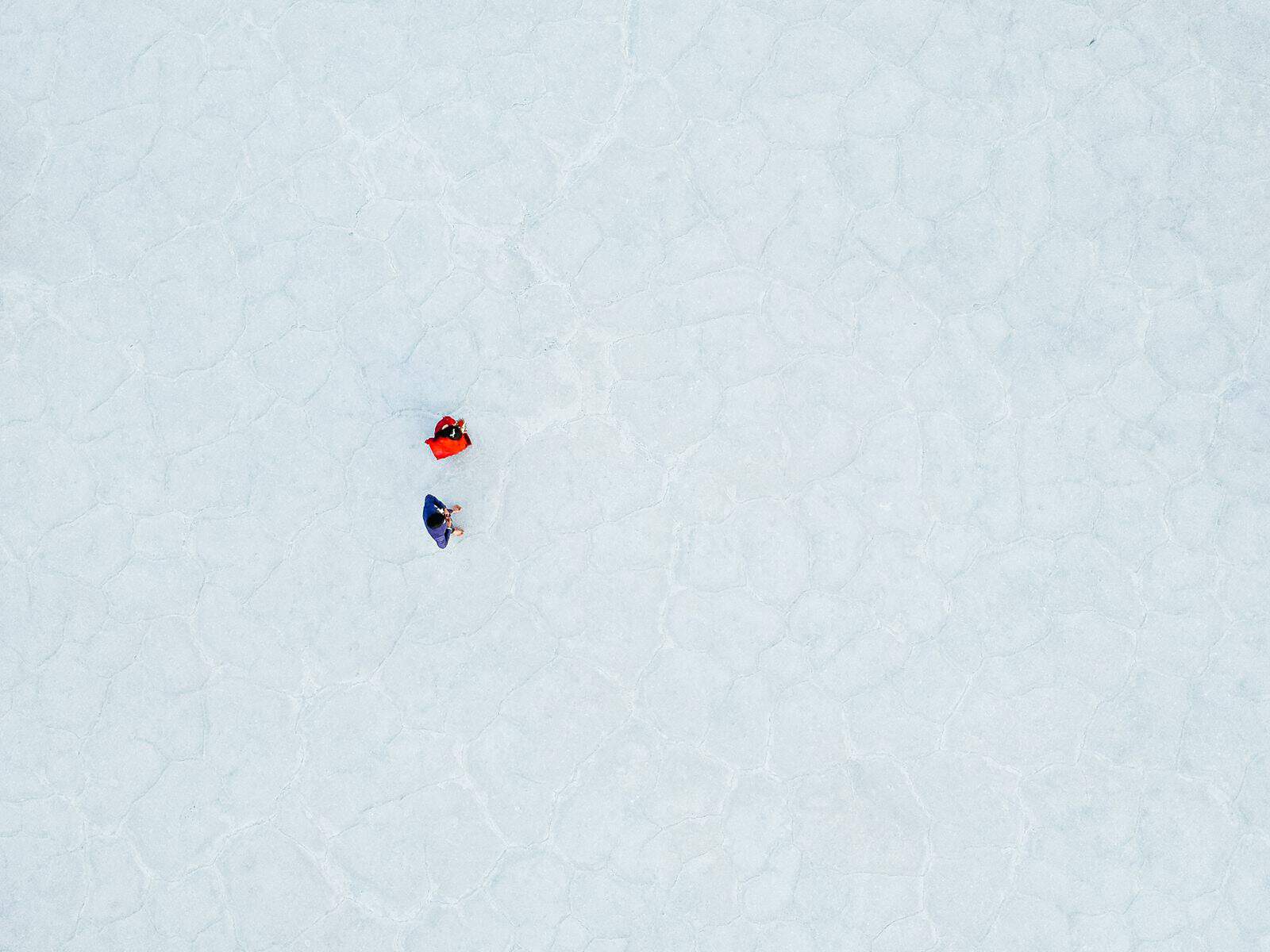 drone photography, Bonneville Salt Flats Engagement Photos, Utah engagement session, engagement photography, red dress