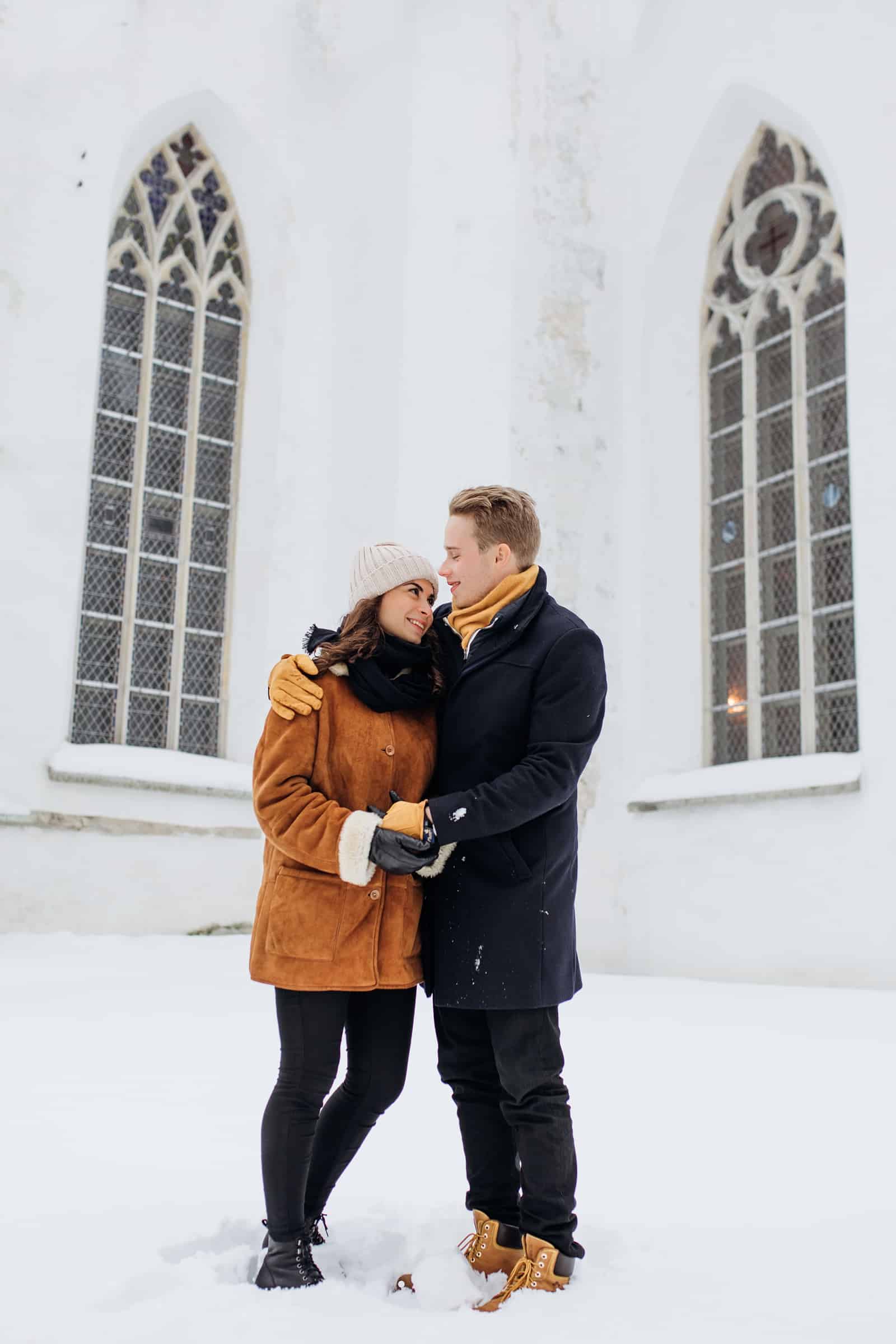 couple estonia engagement pictures, European city, travel photography