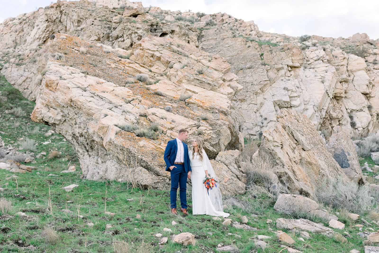 Ireland field, bride and groom, Utah mountains, nature wedding photography, spring wedding