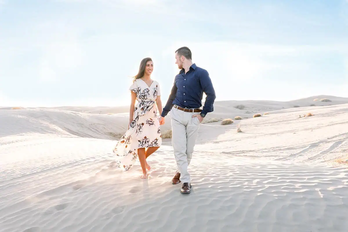 Sand Dunes Desert Fun Engagement Photos, adventure photography