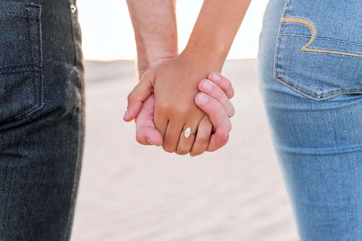 Utah engagement photographer, engagement ring, marquis diamond, desert engagement pictures