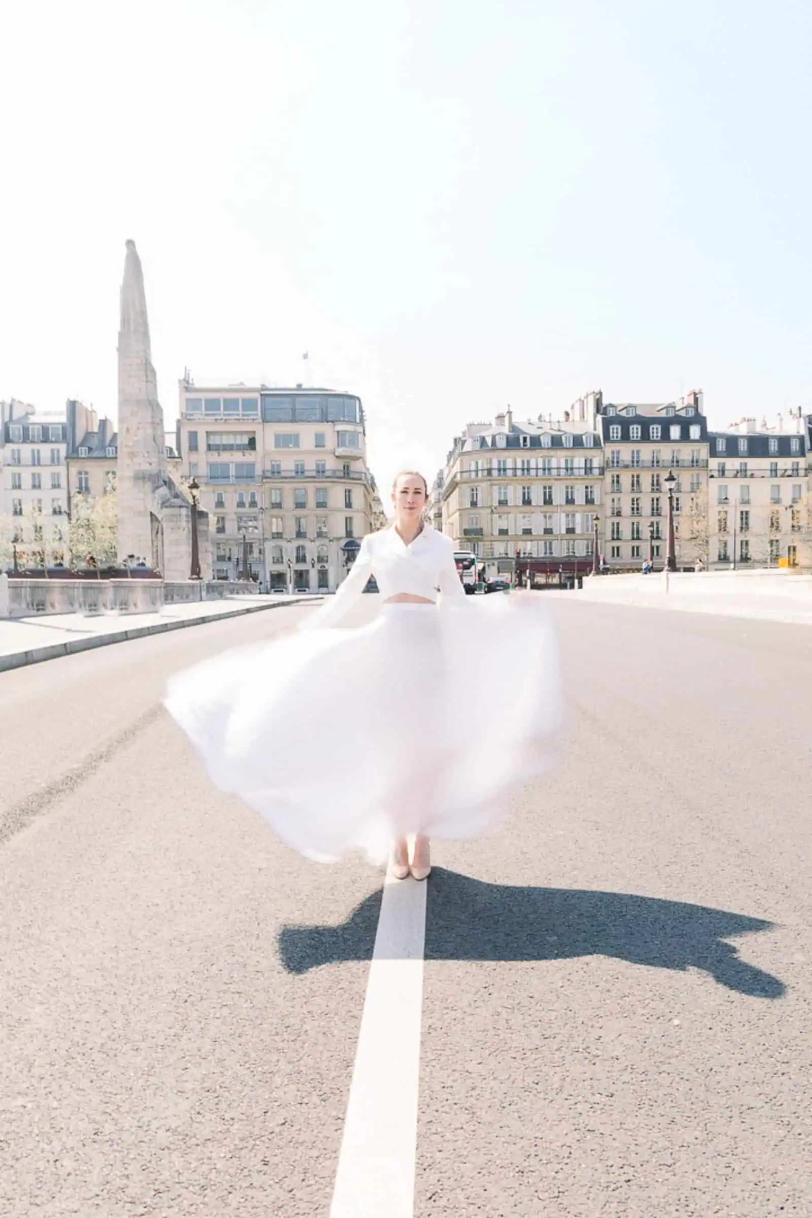 Modern high fashion bride in Paris, France