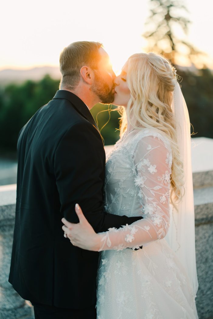 Sun flare roses wedding photos white