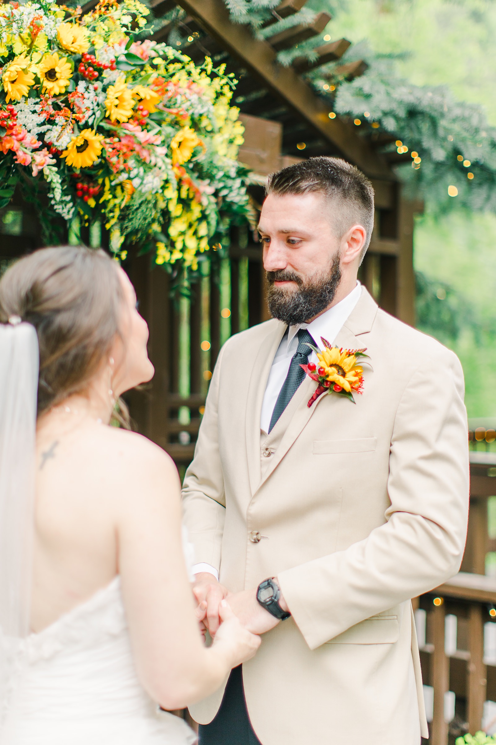 Millcreek Inn Summer Wedding, Utah wedding photography Millcreek Canyon, Salt Lake City, mountain ceremony, groom's vows