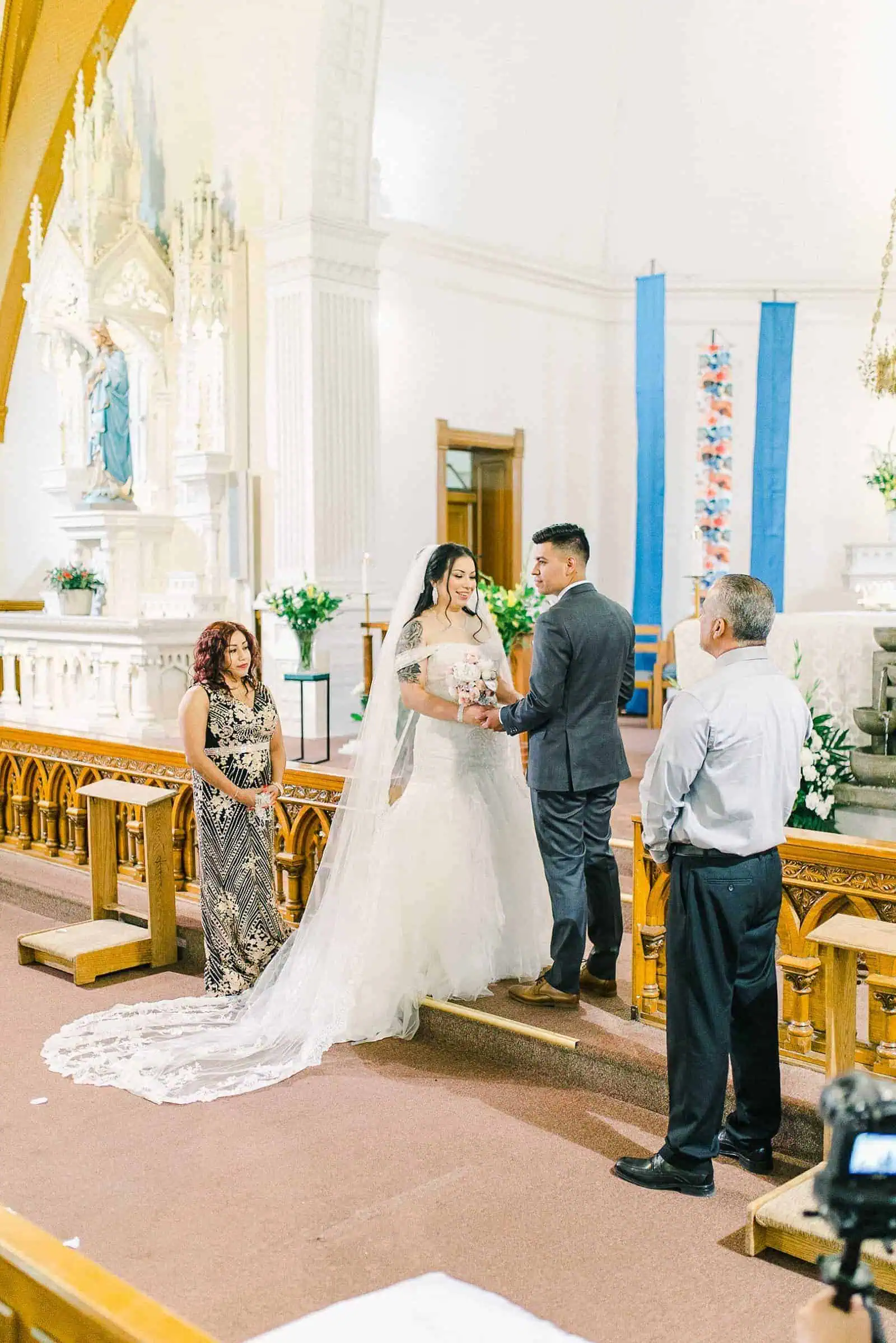 Cache Valley Logan Traditional Catholic Wedding Ceremony in a cathedral, Utah wedding photography