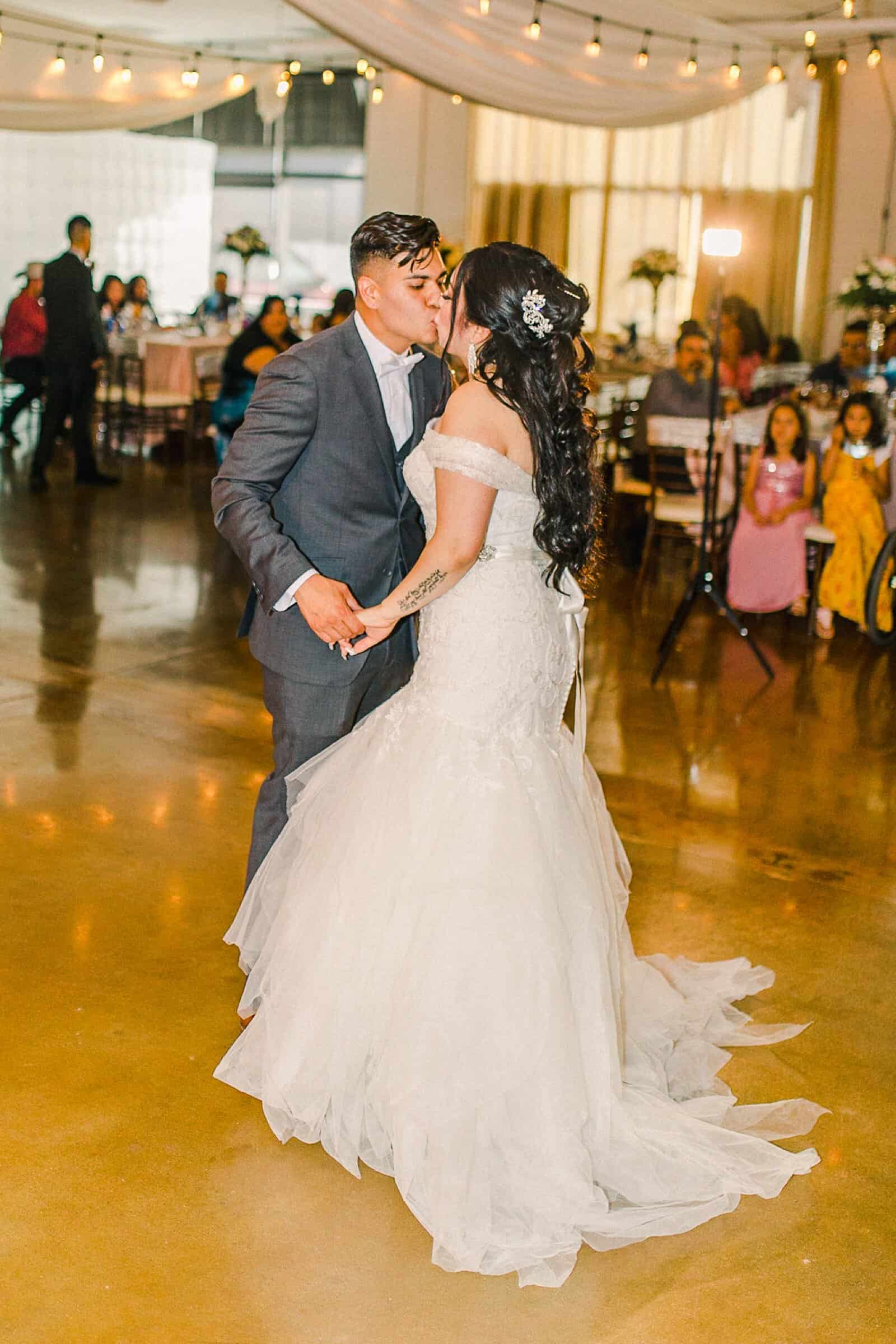 Cache Valley Logan Traditional Catholic Wedding Ceremony in a cathedral, Utah wedding photography, bride and groom first dance