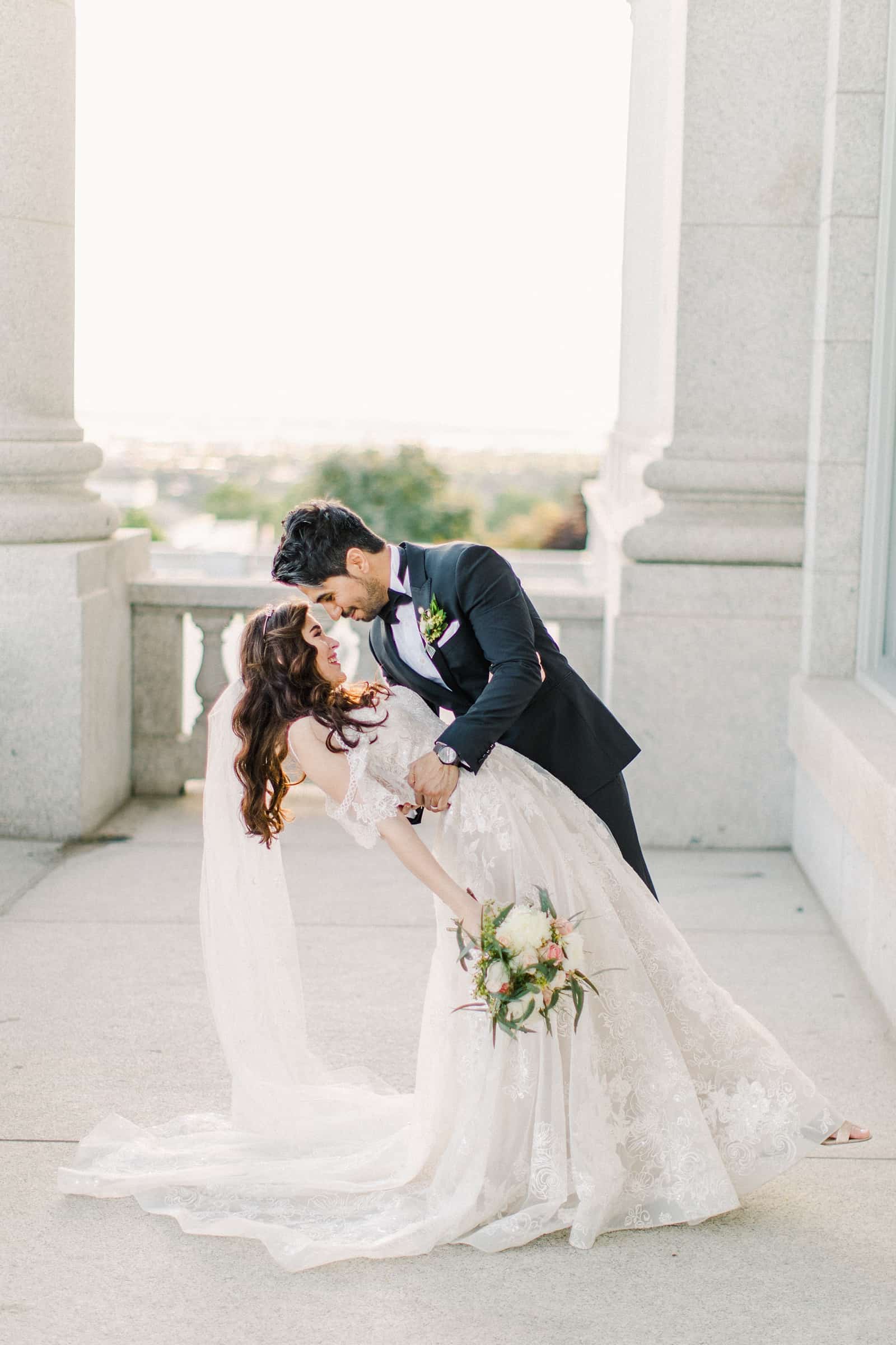 Palestinian Iranian Bride and Groom, Utah Wedding Photography at the Utah State Capitol, travel destination wedding photographer