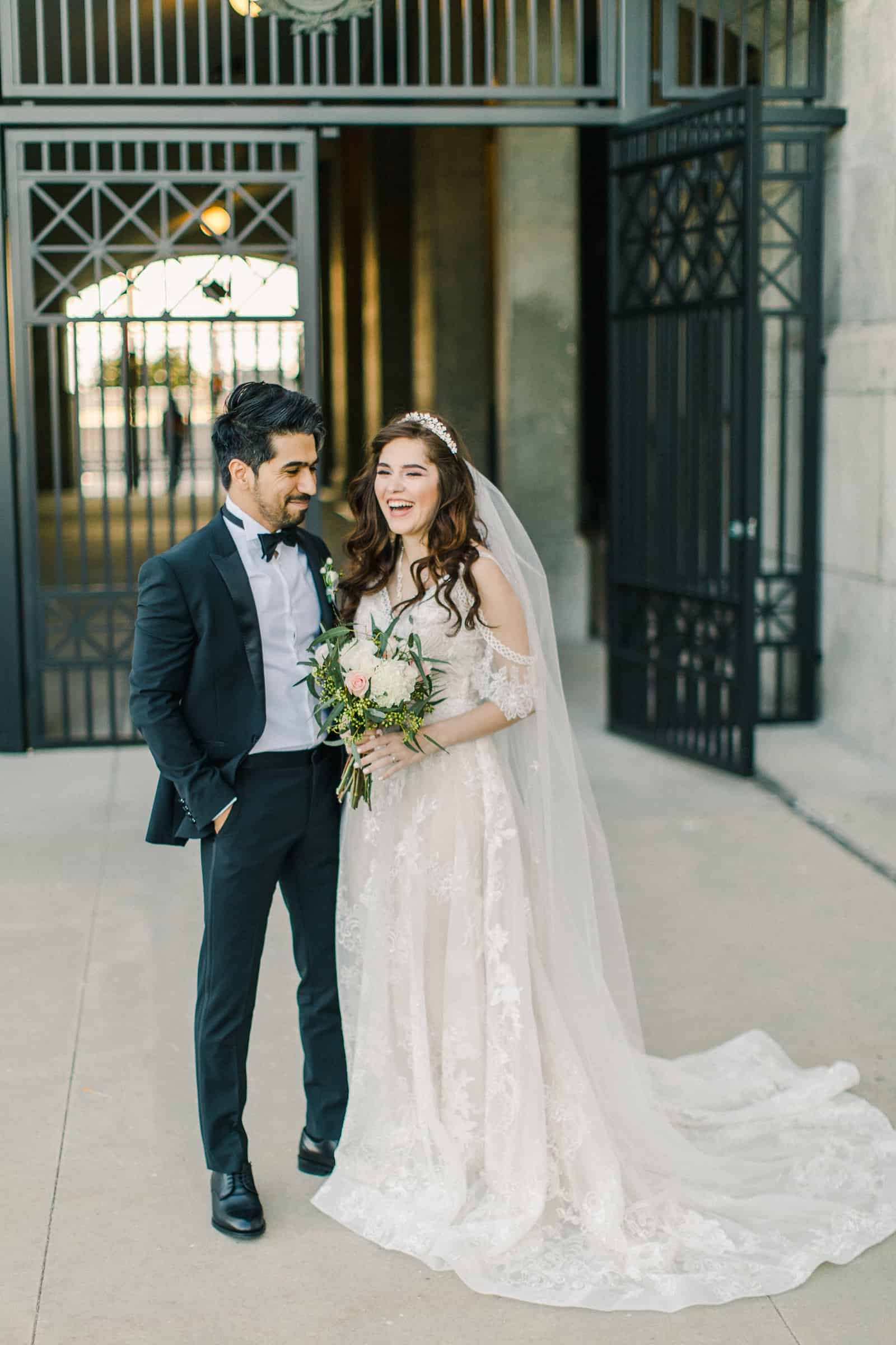 Palestinian Iranian Bride and Groom, Utah Wedding Photography at the Utah State Capitol, travel destination wedding photographer, bride laughing