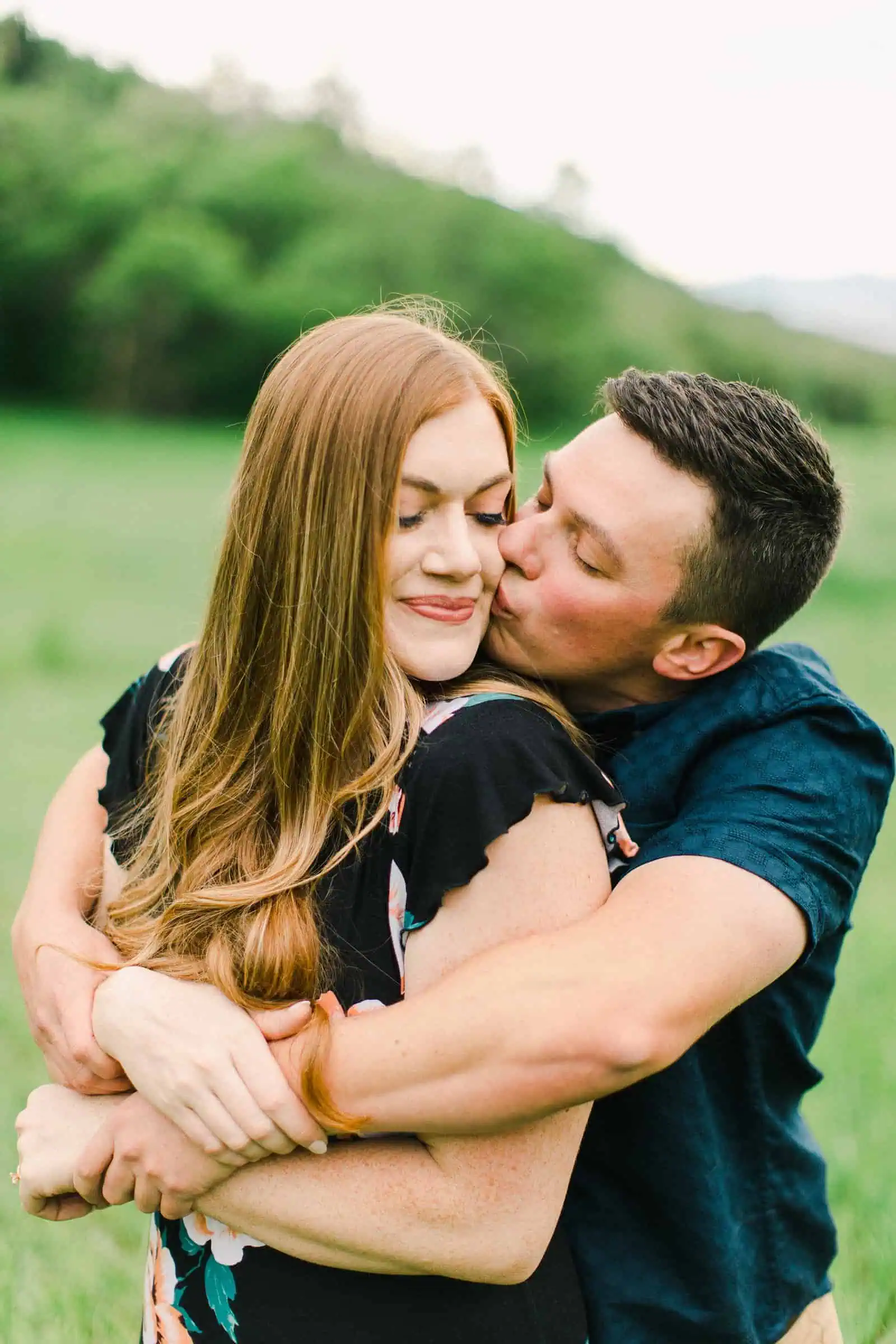 Provo Canyon wildflowers field engagement session, Utah wedding photography, engaged couple