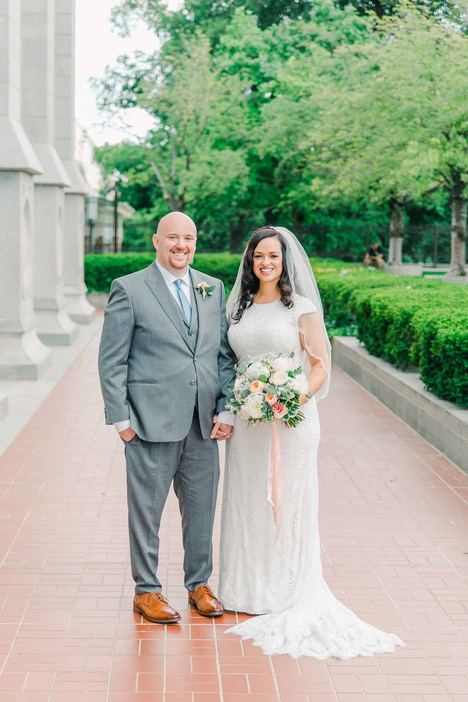 Thomas S. Monson Center Wedding, Salt Lake LDS Temple Wedding, Utah wedding photography. bride and groom