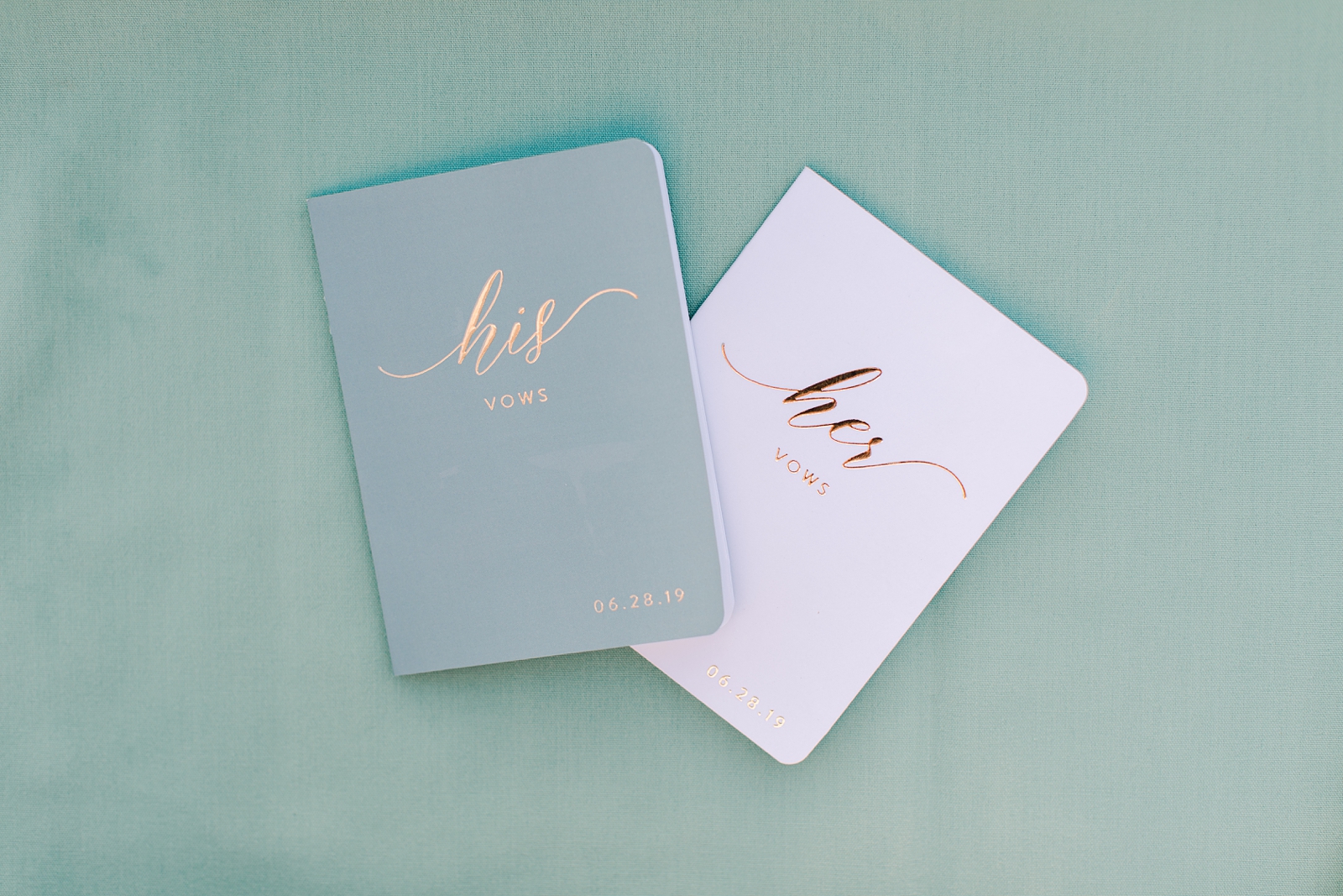 personalized his and hers vow books for wedding