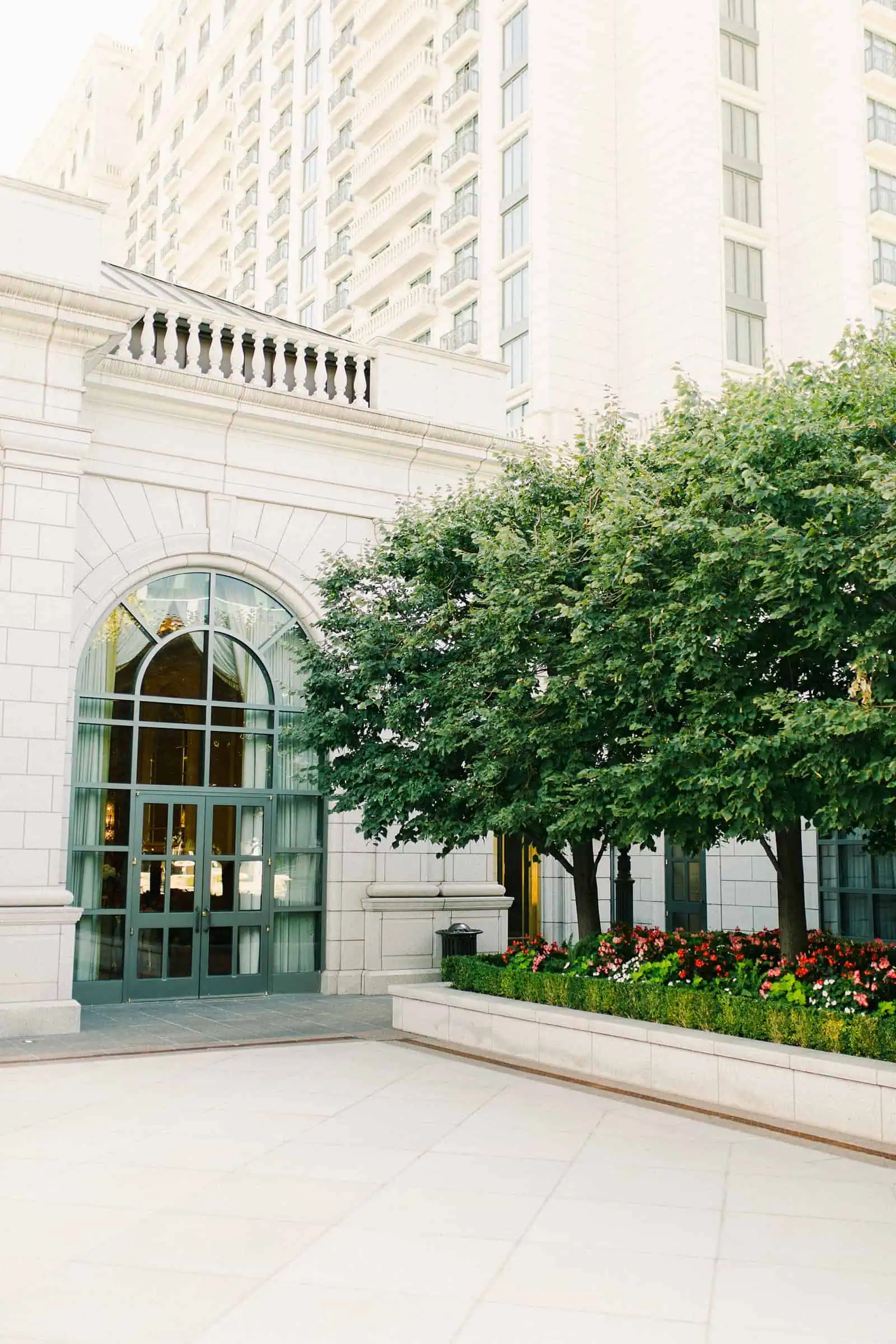 The Grand America Hotel courtyard in Salt Lake City, Utah