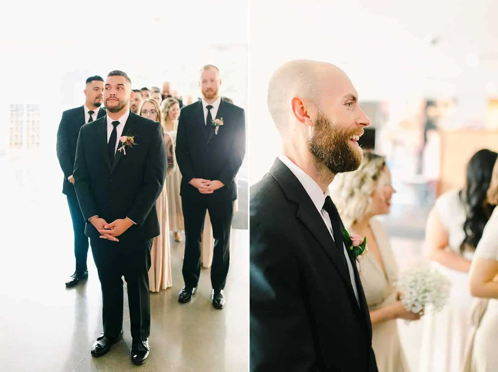 Groom and groomsmen get ready for the ceremony