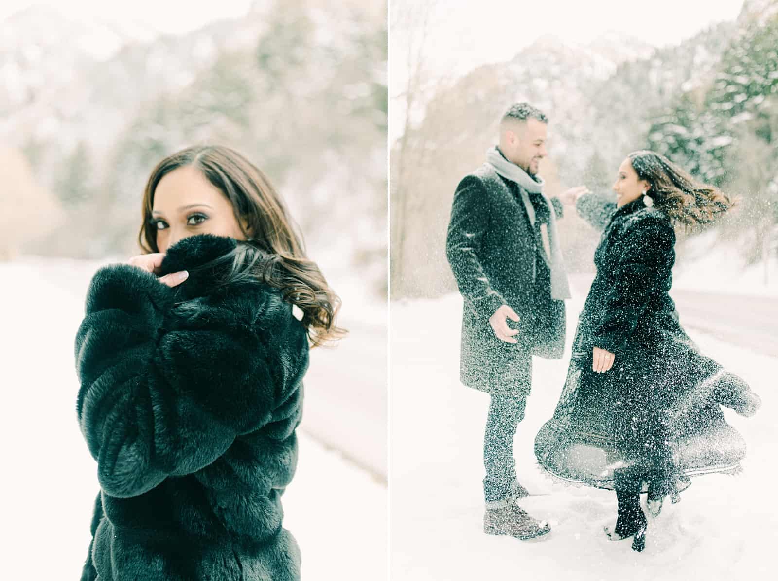 Utah winter engagement photography