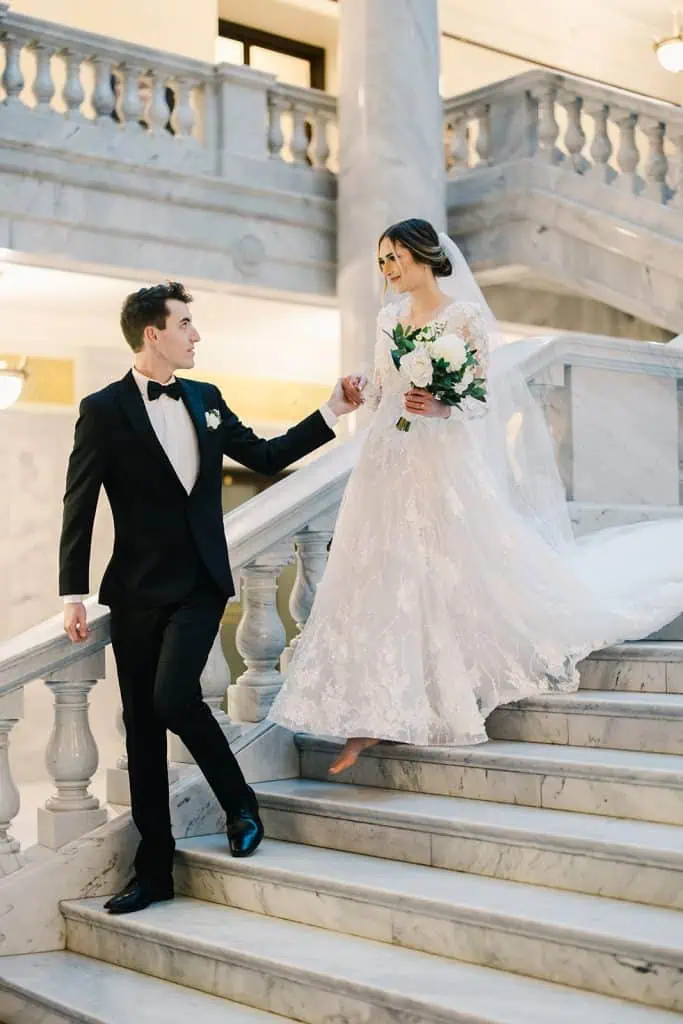 Best Photo Locations Salt Lake City, Utah State Capitol Wedding Portraits, Branson Maxwell Photography