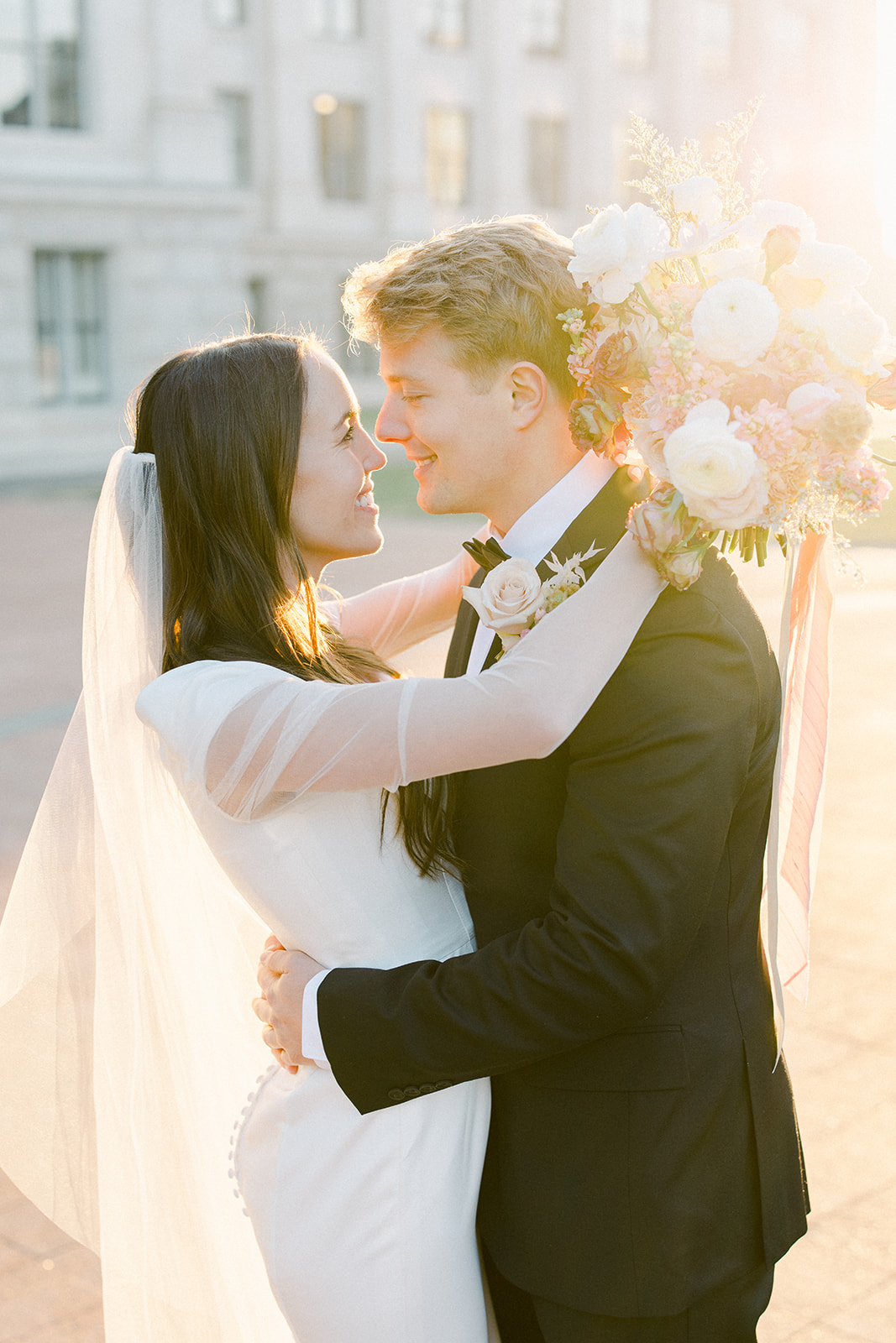 Utah State Capitol Building Wedding Portraits Outdoors