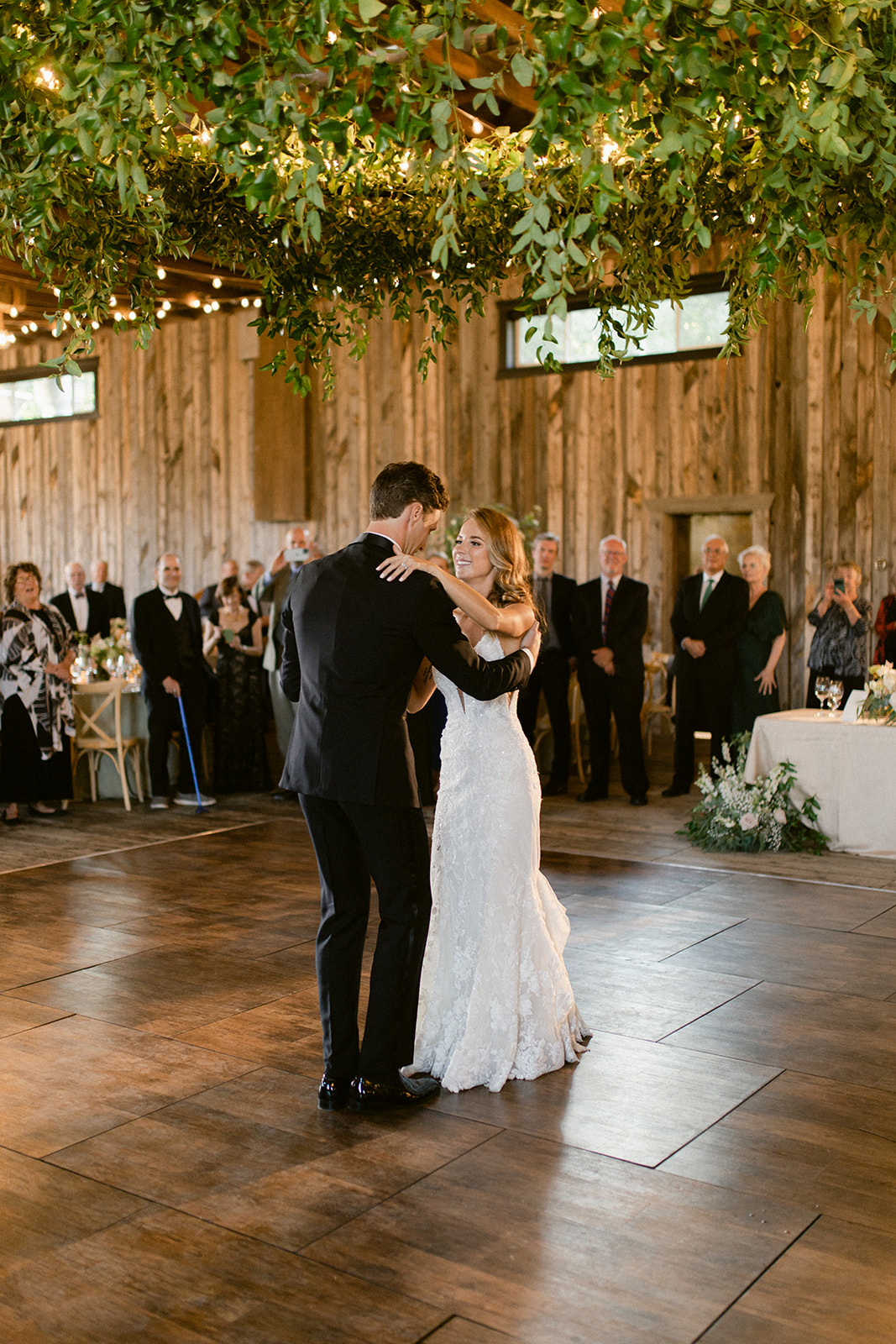 Bride and Groom Share First Dance at Blue Sky Ranch Wedding