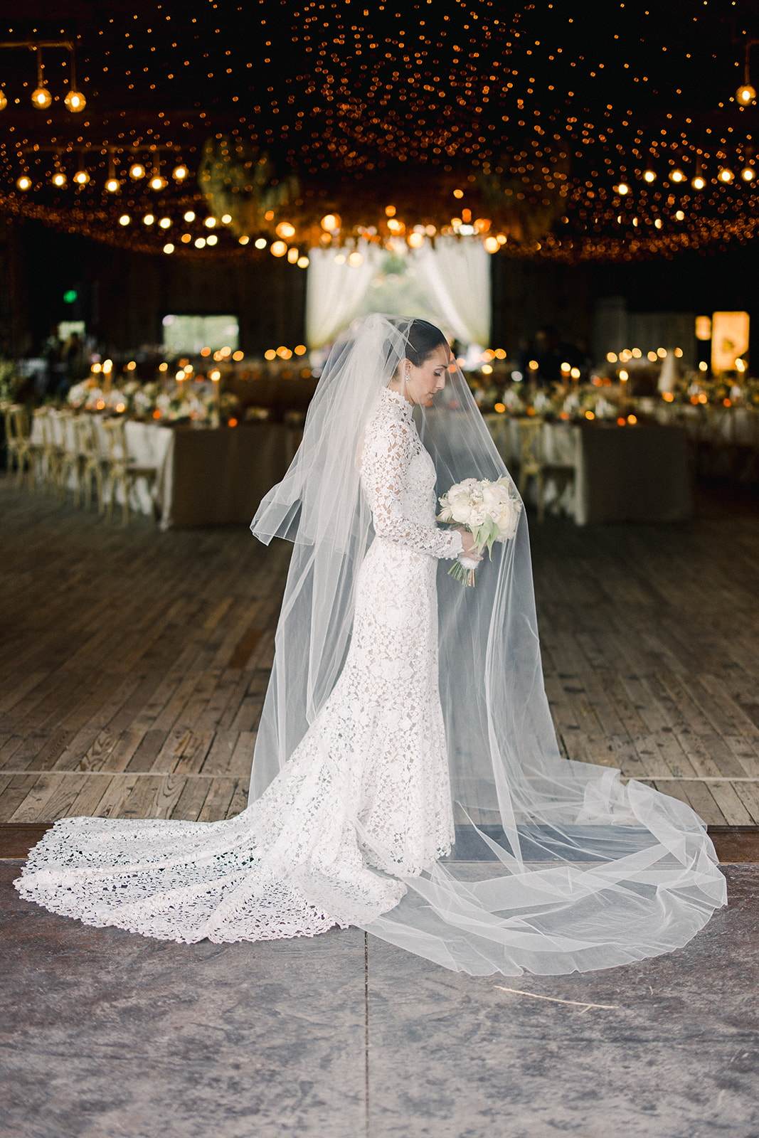 Bride Preparing to Walk Down the Aisle at The Lodge at Blue Sky Ranch
