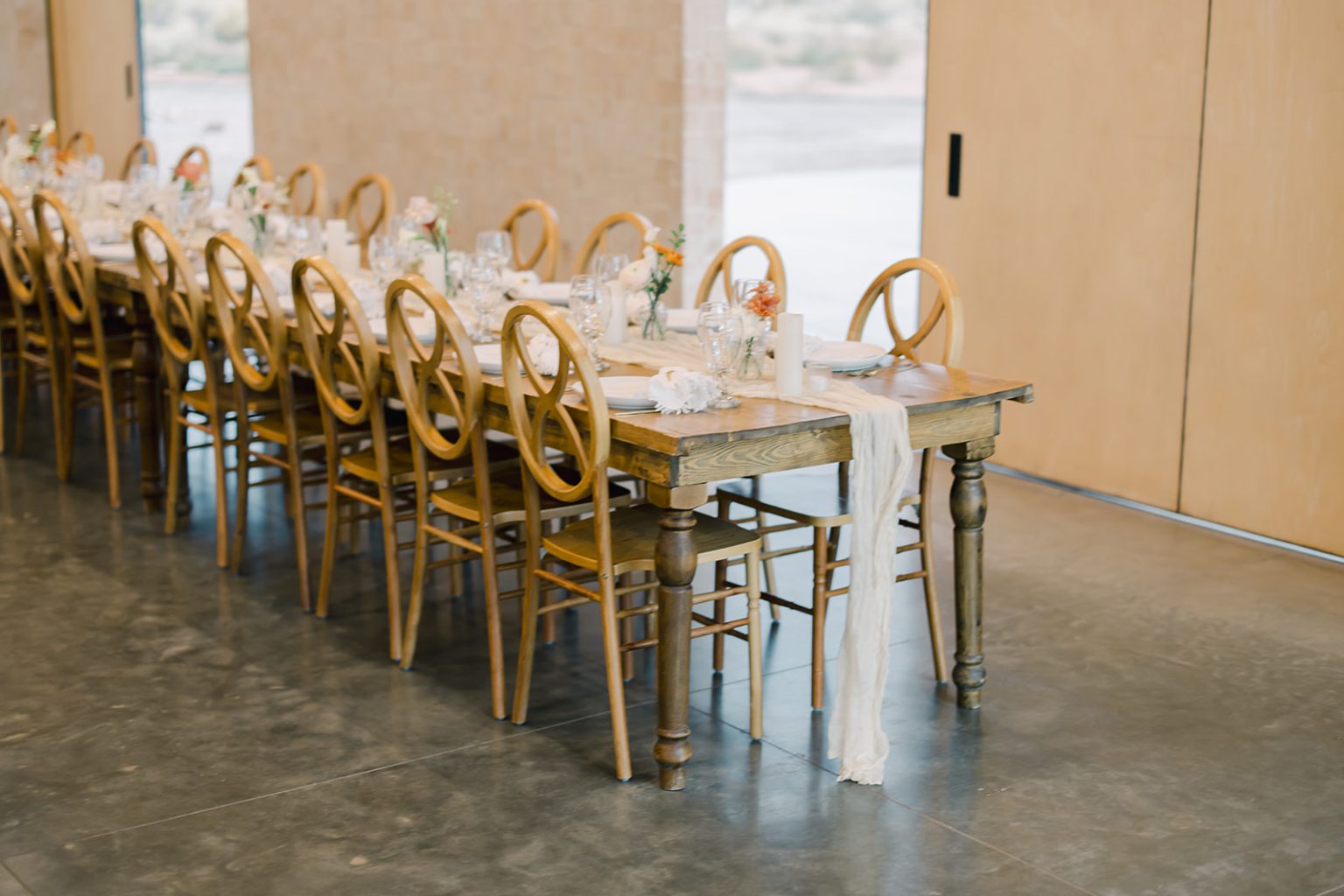 Wedding Reception Setup in The Red Earth Venue Moab Utah