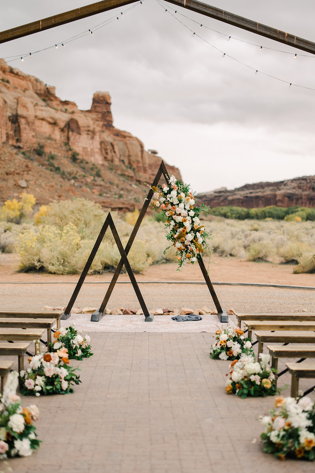 Outdoor Wedding Ceremony Setup at Red Earth Venue in Moab Utah