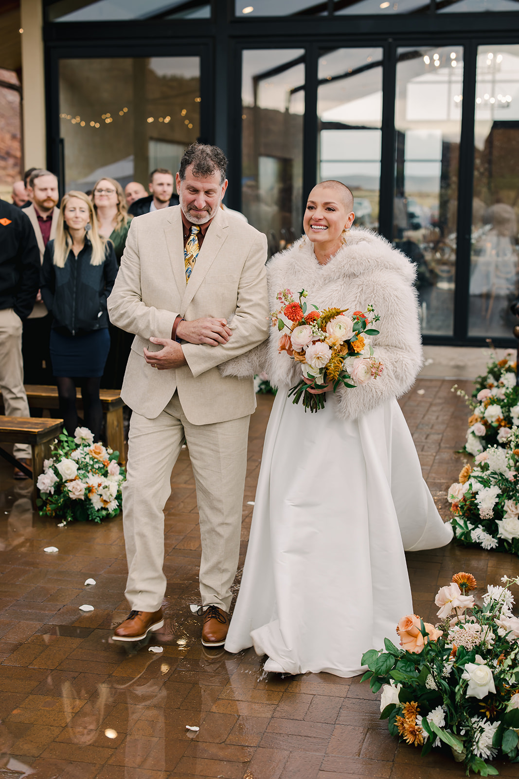 Bride Walking Down Aisle at Red Earth Venue Moab Utah